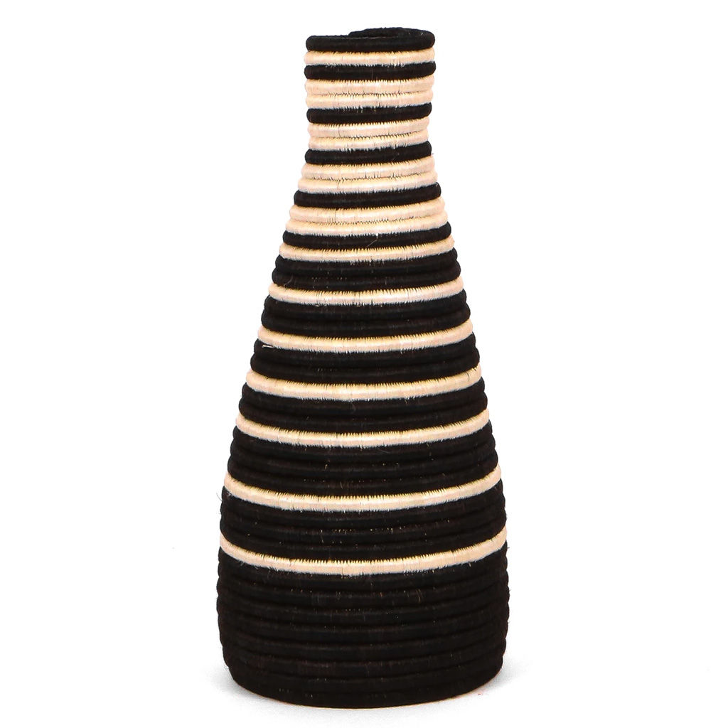 Kazi Black Striped Tall Vase — view 1